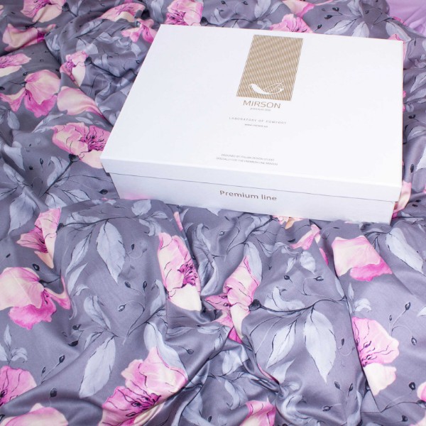 Фото - Комплект постільної білизни MirSon Satin print Elit Aster 143х210х2 см (2200005393864)
